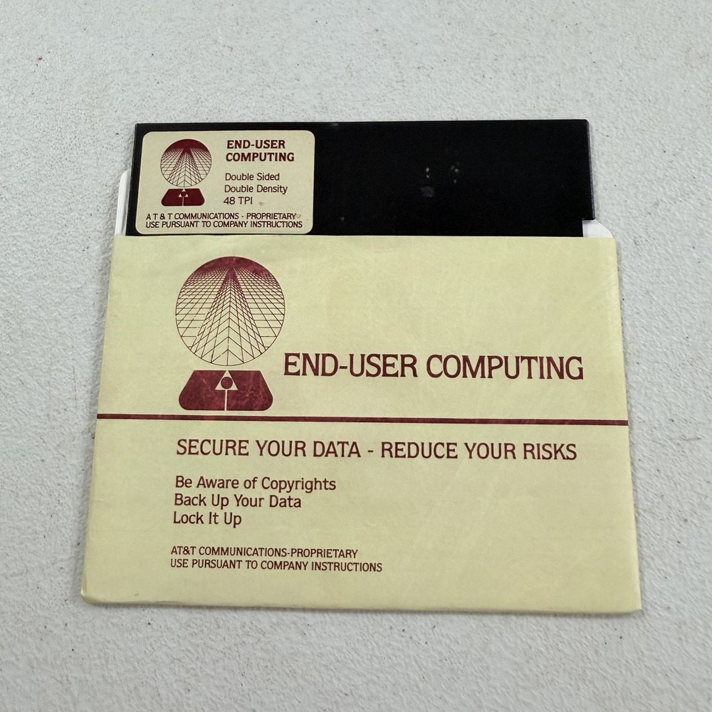 At&T Communications End-User Computing 5.25" Double Sided 48 TPI Floppy Diskette